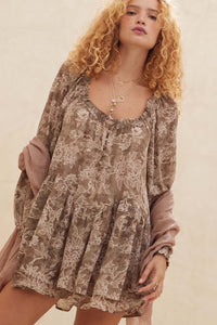 Cherished Memory Floral Chiffon Babydoll Romper - ShopPromesa