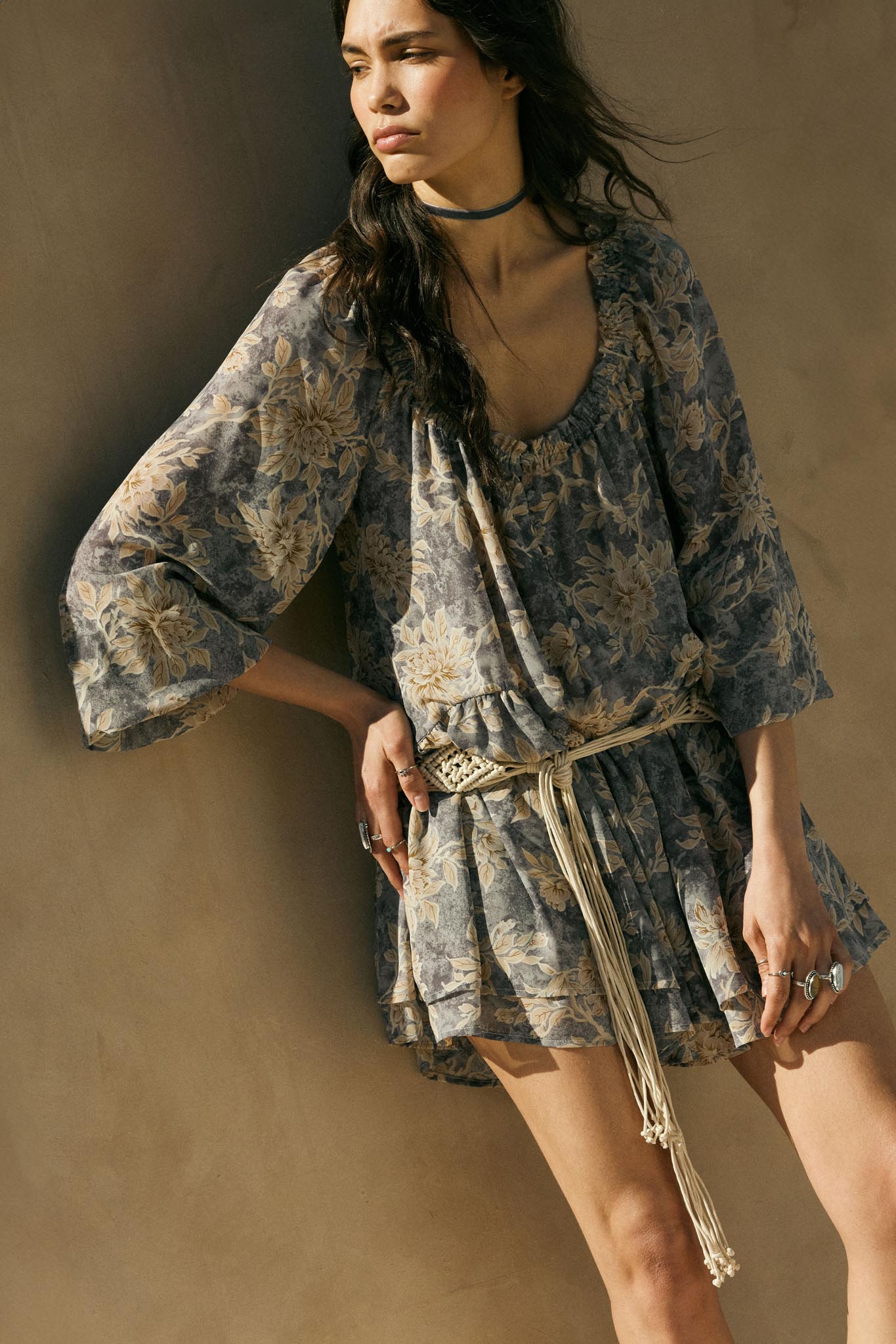 Cherished Memory Floral Chiffon Babydoll Romper - ShopPromesa