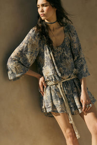 Cherished Memory Floral Chiffon Babydoll Romper - ShopPromesa