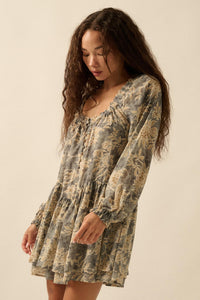 Cherished Memory Floral Chiffon Babydoll Romper - ShopPromesa