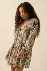 Cherished Memory Floral Chiffon Babydoll Romper - ShopPromesa