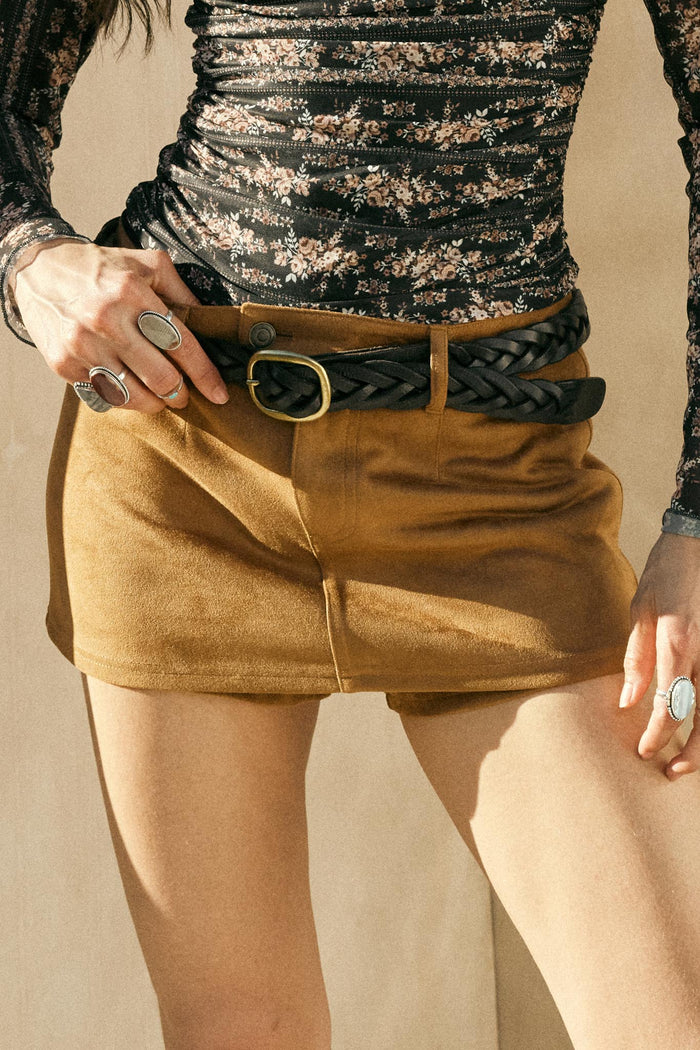 Soft Touch Vegan Suede Mini Skort - ShopPromesa