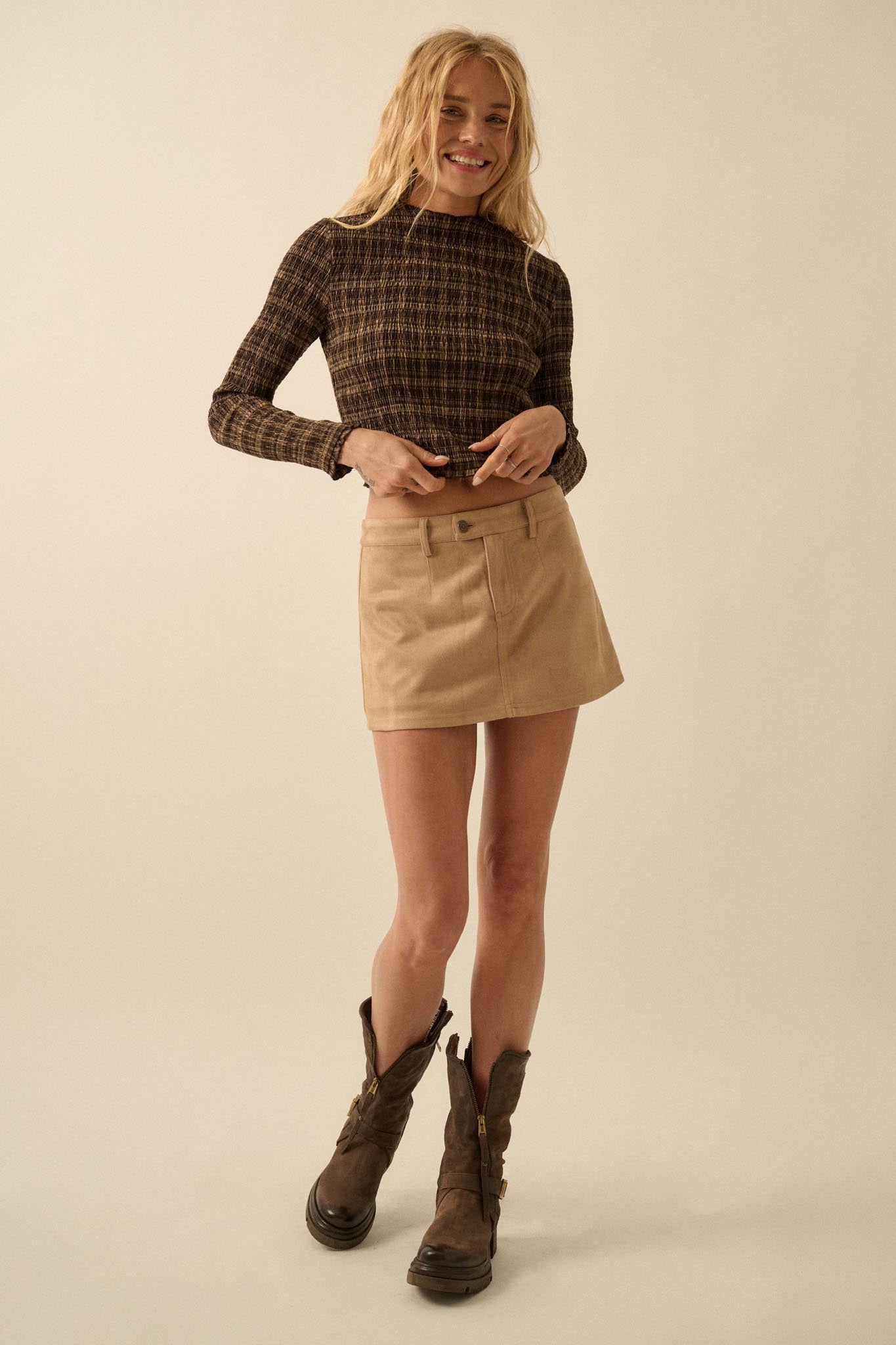 Soft Touch Vegan Suede Mini Skort - ShopPromesa