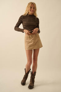 Soft Touch Vegan Suede Mini Skort - ShopPromesa