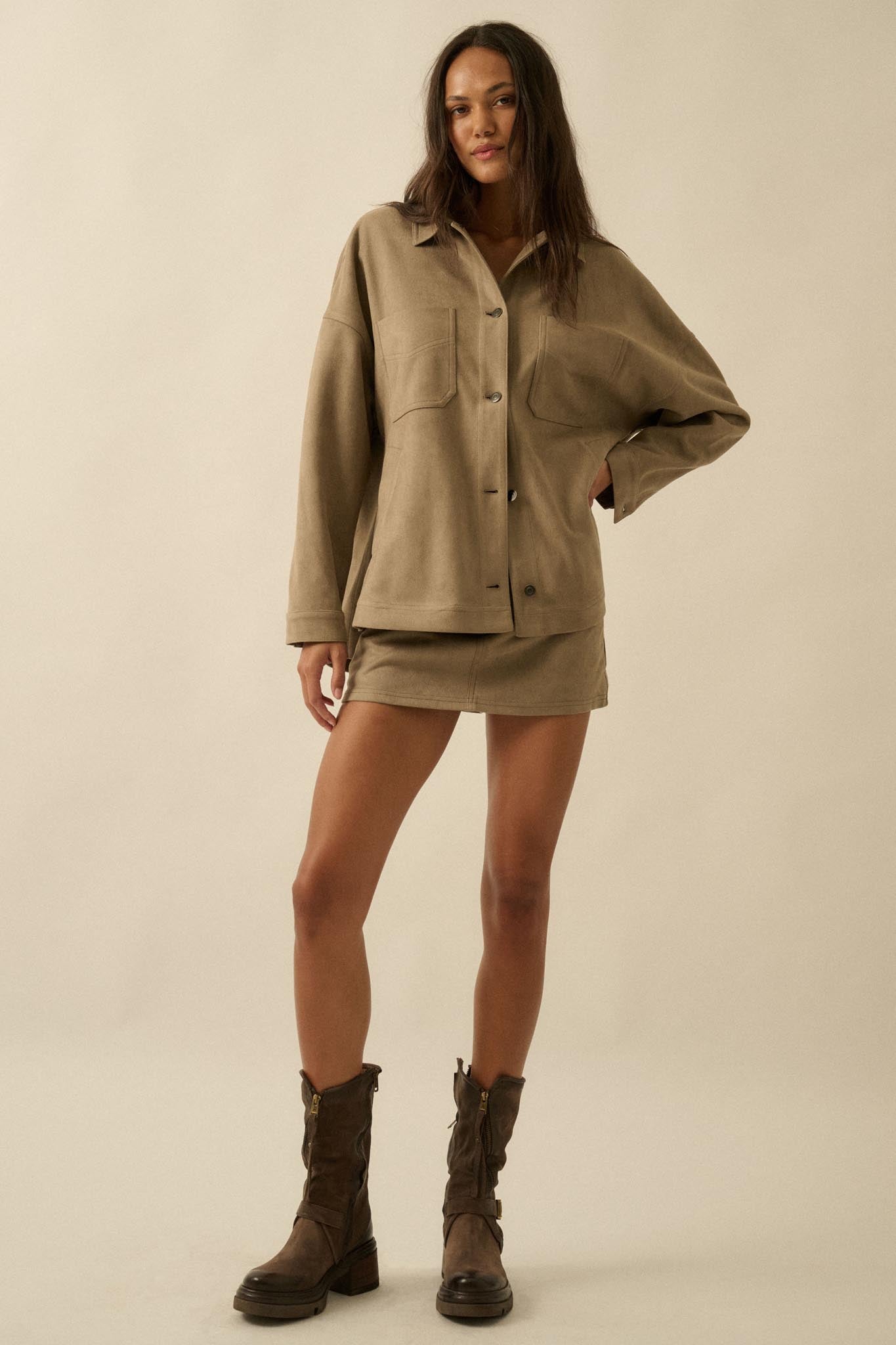 Soft Touch Vegan Suede Mini Skort - ShopPromesa