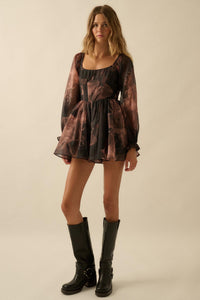 Rich Blossoms Floral Organza Corset Romper Dress - ShopPromesa