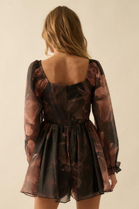 Rich Blossoms Floral Organza Corset Romper Dress - ShopPromesa