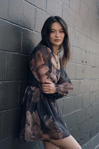 Rich Blossoms Floral Organza Corset Romper Dress - ShopPromesa