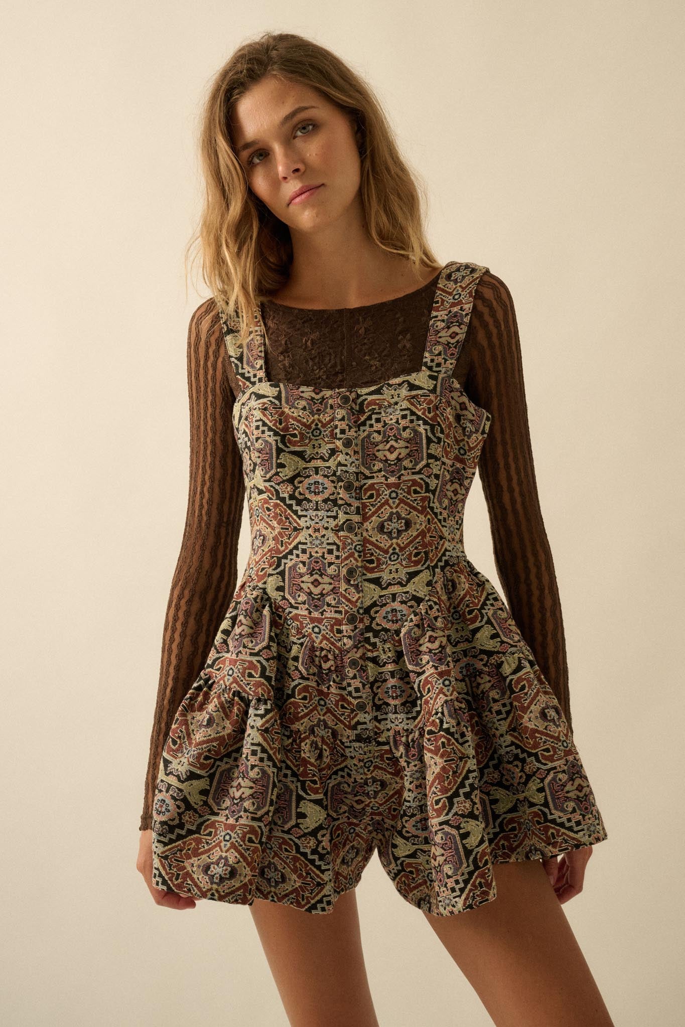 Magic Carpet Ride Tapestry Romper Dress - ShopPromesa