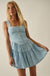 Sky High Denim Button-Front Tiered Ruffle Romper - ShopPromesa