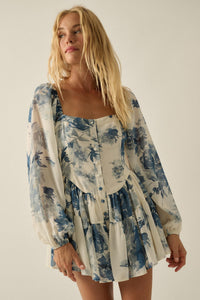 Easy Elegance Floral Chiffon Tiered Ruffle Romper - ShopPromesa