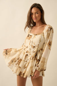 Easy Elegance Floral Chiffon Tiered Ruffle Romper - ShopPromesa