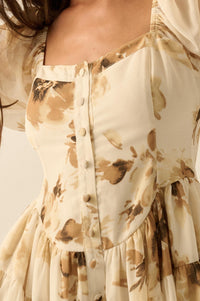 Easy Elegance Floral Chiffon Tiered Ruffle Romper - ShopPromesa