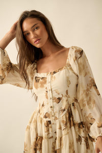 Easy Elegance Floral Chiffon Tiered Ruffle Romper - ShopPromesa