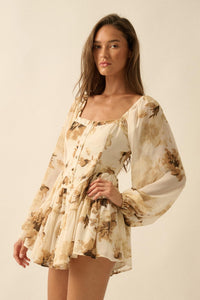 Easy Elegance Floral Chiffon Tiered Ruffle Romper - ShopPromesa