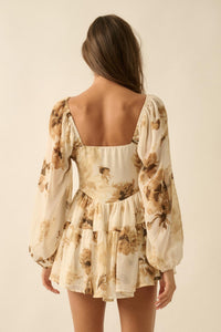 Easy Elegance Floral Chiffon Tiered Ruffle Romper - ShopPromesa