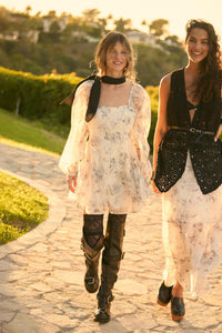 Airy Blossoms Floral Organza Tiered Ruffle Romper - ShopPromesa