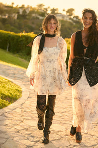 Airy Blossoms Floral Organza Tiered Ruffle Romper - ShopPromesa