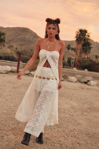 Body and Soul Floral Lace Wide-Leg Pocket Pants - ShopPromesa