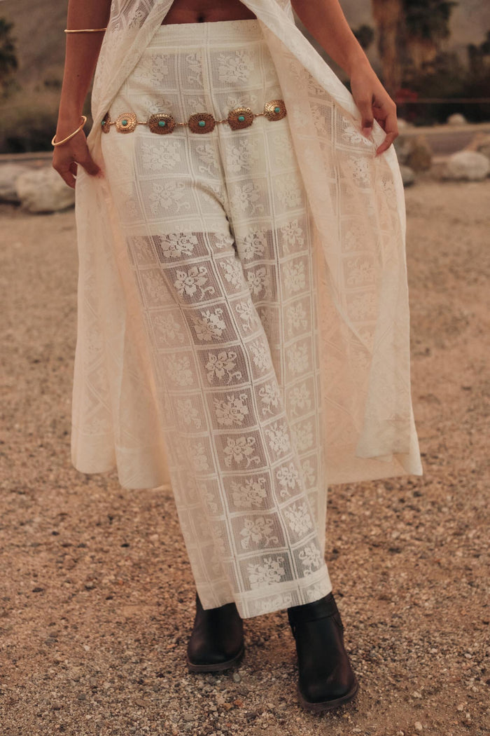 Body and Soul Floral Lace Wide-Leg Pocket Pants - ShopPromesa