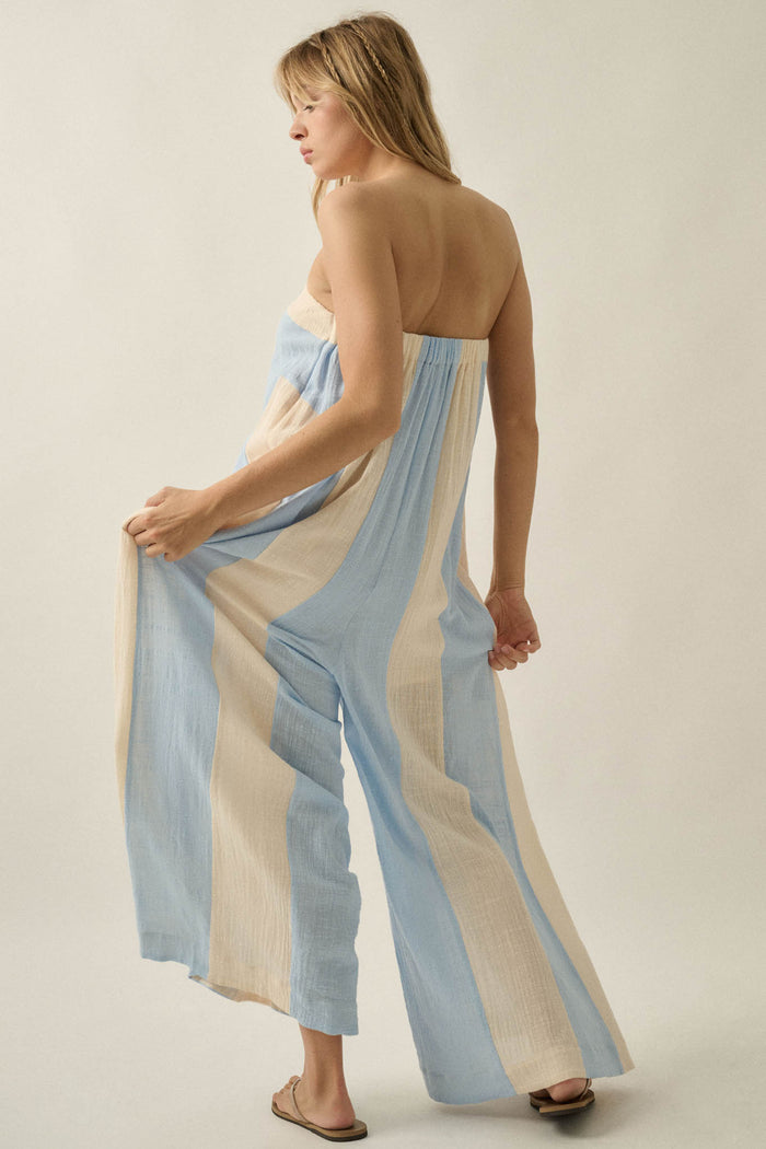Ready to Flow Colorblock Gauze Strapless Jumpsuit - ShopPromesa