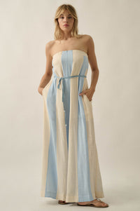 Ready to Flow Colorblock Gauze Strapless Jumpsuit - ShopPromesa