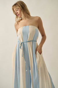Ready to Flow Colorblock Gauze Strapless Jumpsuit - ShopPromesa