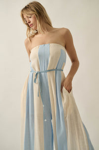 Ready to Flow Colorblock Gauze Strapless Jumpsuit - ShopPromesa