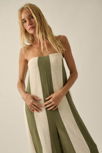 Ready to Flow Colorblock Gauze Strapless Jumpsuit - ShopPromesa