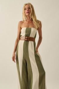 Ready to Flow Colorblock Gauze Strapless Jumpsuit - ShopPromesa