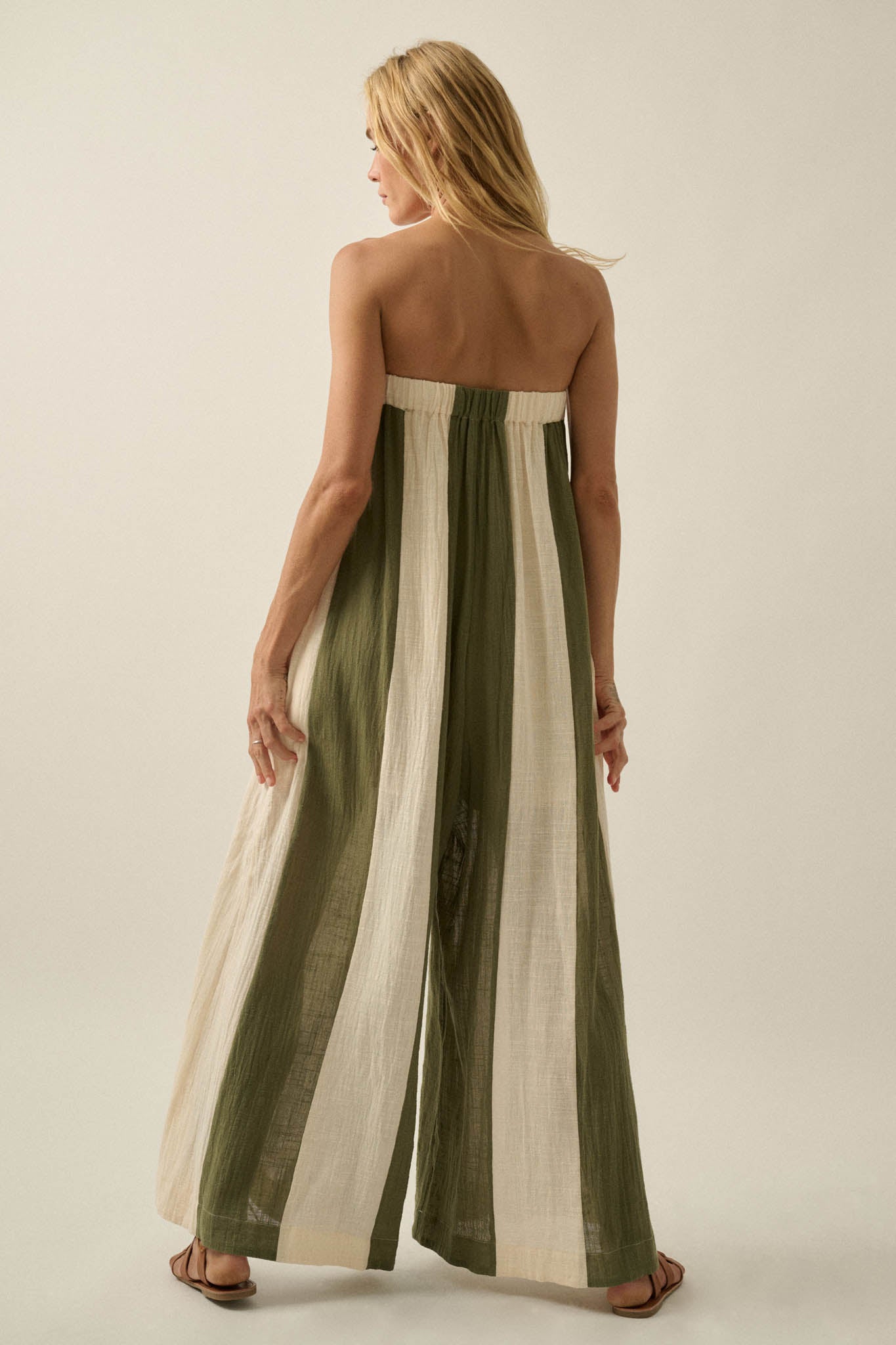 Ready to Flow Colorblock Gauze Strapless Jumpsuit - ShopPromesa