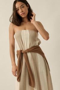 Ready to Flow Colorblock Gauze Strapless Jumpsuit - ShopPromesa