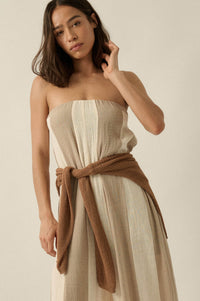 Ready to Flow Colorblock Gauze Strapless Jumpsuit - ShopPromesa