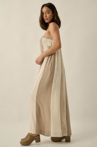 Ready to Flow Colorblock Gauze Strapless Jumpsuit - ShopPromesa
