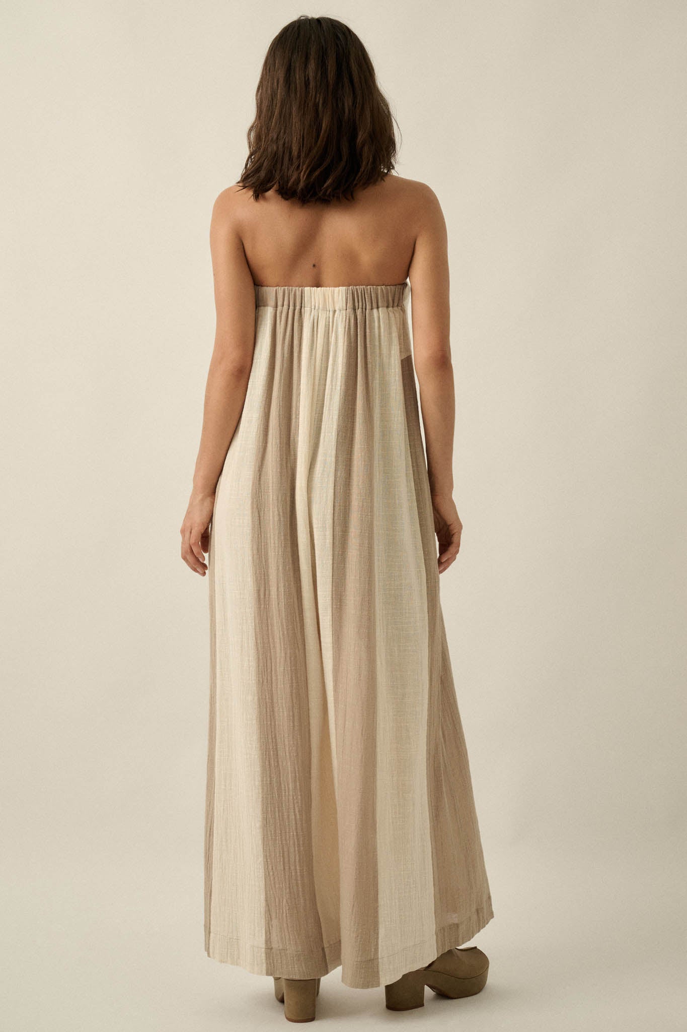 Ready to Flow Colorblock Gauze Strapless Jumpsuit - ShopPromesa