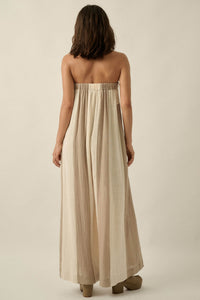 Ready to Flow Colorblock Gauze Strapless Jumpsuit - ShopPromesa