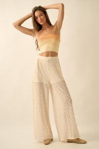 Sweet Breeze Floral Lace Wide-Leg Pants - ShopPromesa