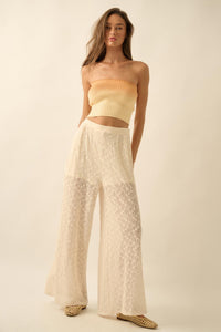 Sweet Breeze Floral Lace Wide-Leg Pants - ShopPromesa
