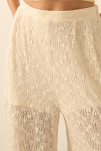 Sweet Breeze Floral Lace Wide-Leg Pants - ShopPromesa