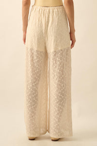 Sweet Breeze Floral Lace Wide-Leg Pants - ShopPromesa