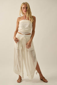 First Light Crochet Lace Drawstring Tulip Pants - ShopPromesa