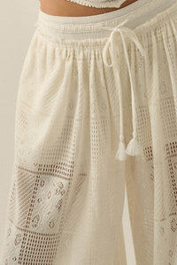 First Light Crochet Lace Drawstring Tulip Pants - ShopPromesa