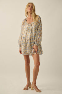 Sun-Kissed Petals Floral Chiffon Babydoll Romper - ShopPromesa