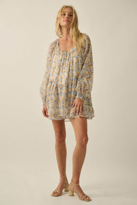 Sun-Kissed Petals Floral Chiffon Babydoll Romper - ShopPromesa