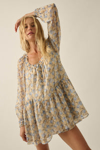 Sun-Kissed Petals Floral Chiffon Babydoll Romper - ShopPromesa