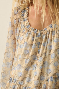Sun-Kissed Petals Floral Chiffon Babydoll Romper - ShopPromesa