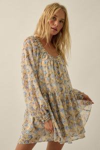 Sun-Kissed Petals Floral Chiffon Babydoll Romper - ShopPromesa
