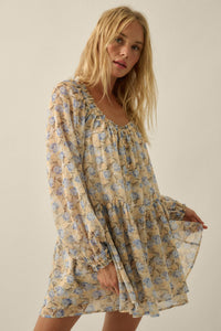 Sun-Kissed Petals Floral Chiffon Babydoll Romper - ShopPromesa