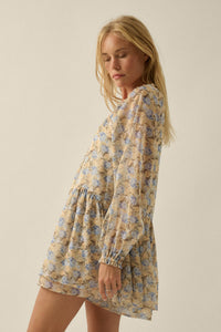 Sun-Kissed Petals Floral Chiffon Babydoll Romper - ShopPromesa