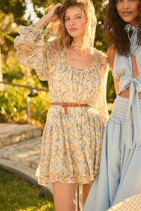 Sun-Kissed Petals Floral Chiffon Babydoll Romper - ShopPromesa